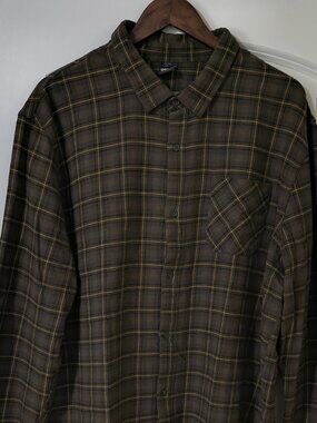 🟤 Oakley Flannel Shirt – 2XL – Brown Plaid – Regular Fit